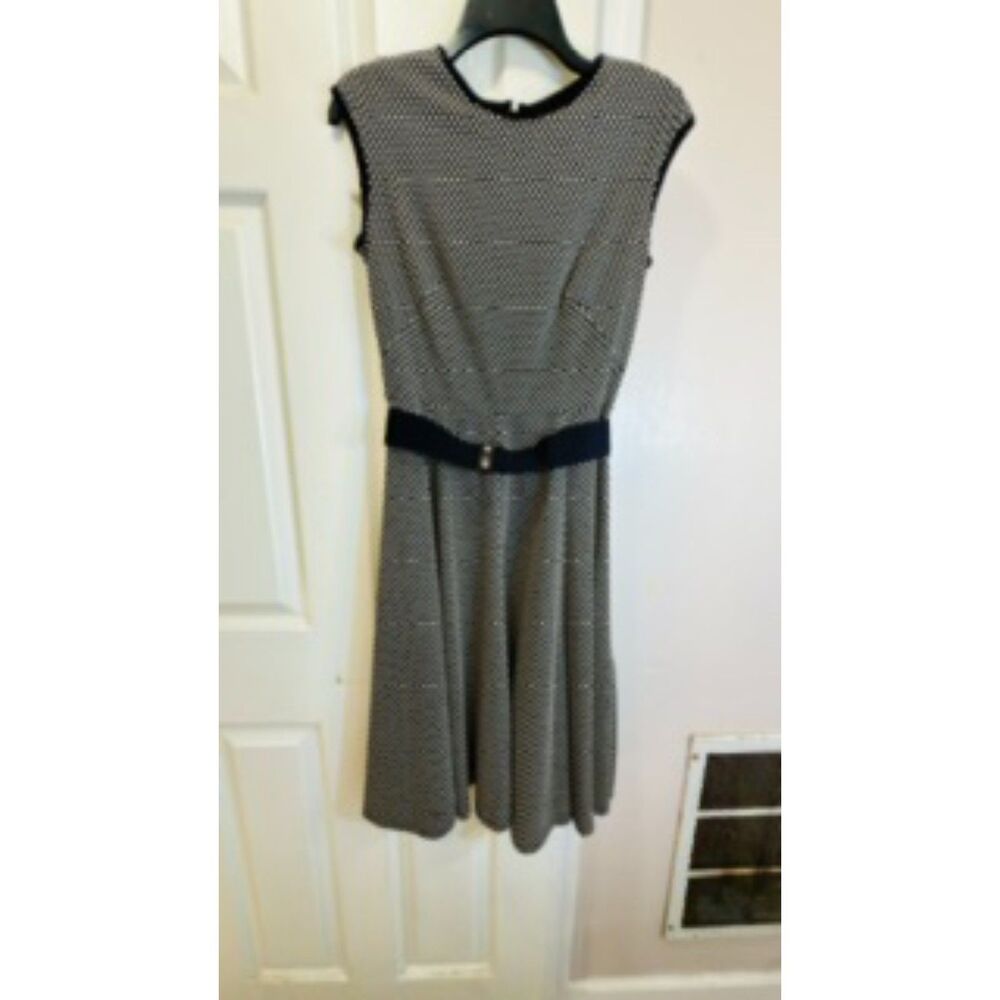 Danny & Nicole A-Line Black w/White Polka Dot Dress Size 6